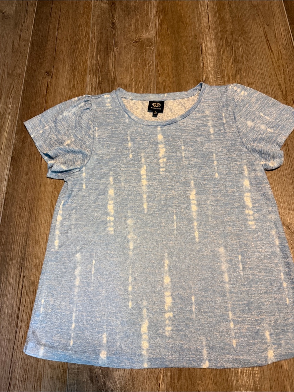 bobeau Light Blue Tie-Dye Short Sleeve Tee